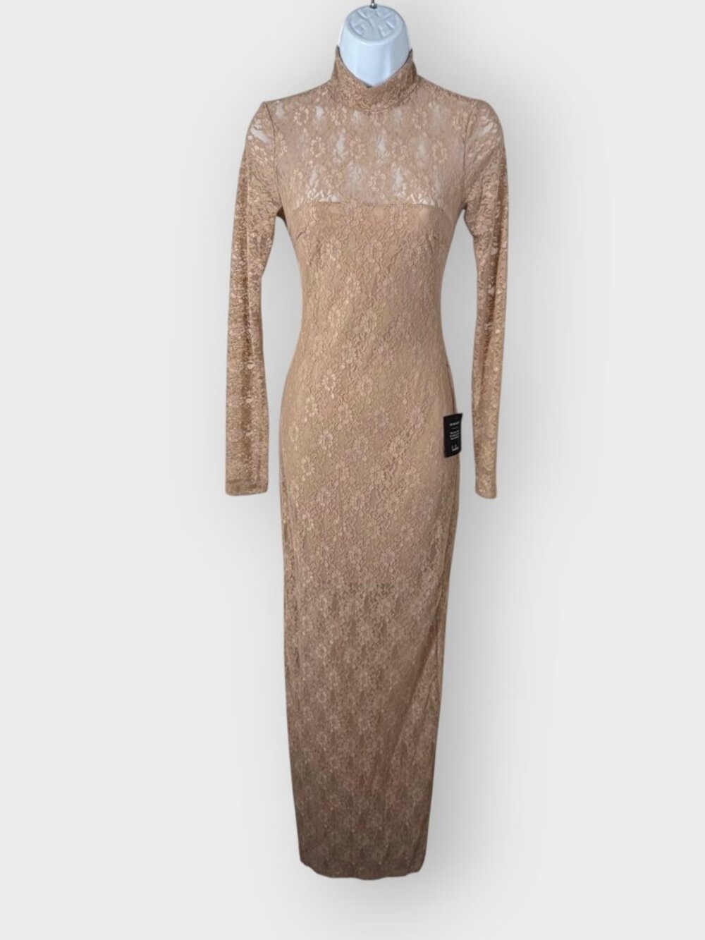 NEW Lulus Famous Impression Maxi Dress | XS | Beige Lace | Feminine Flirty